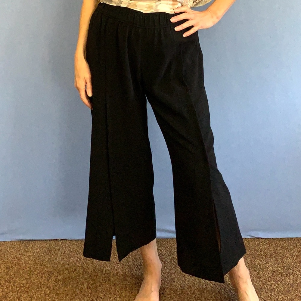Club Monaco cropped split leg black dress pants EUC gorgeous ! Size 4/6